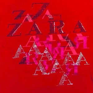 Red Zara long sleeve tee